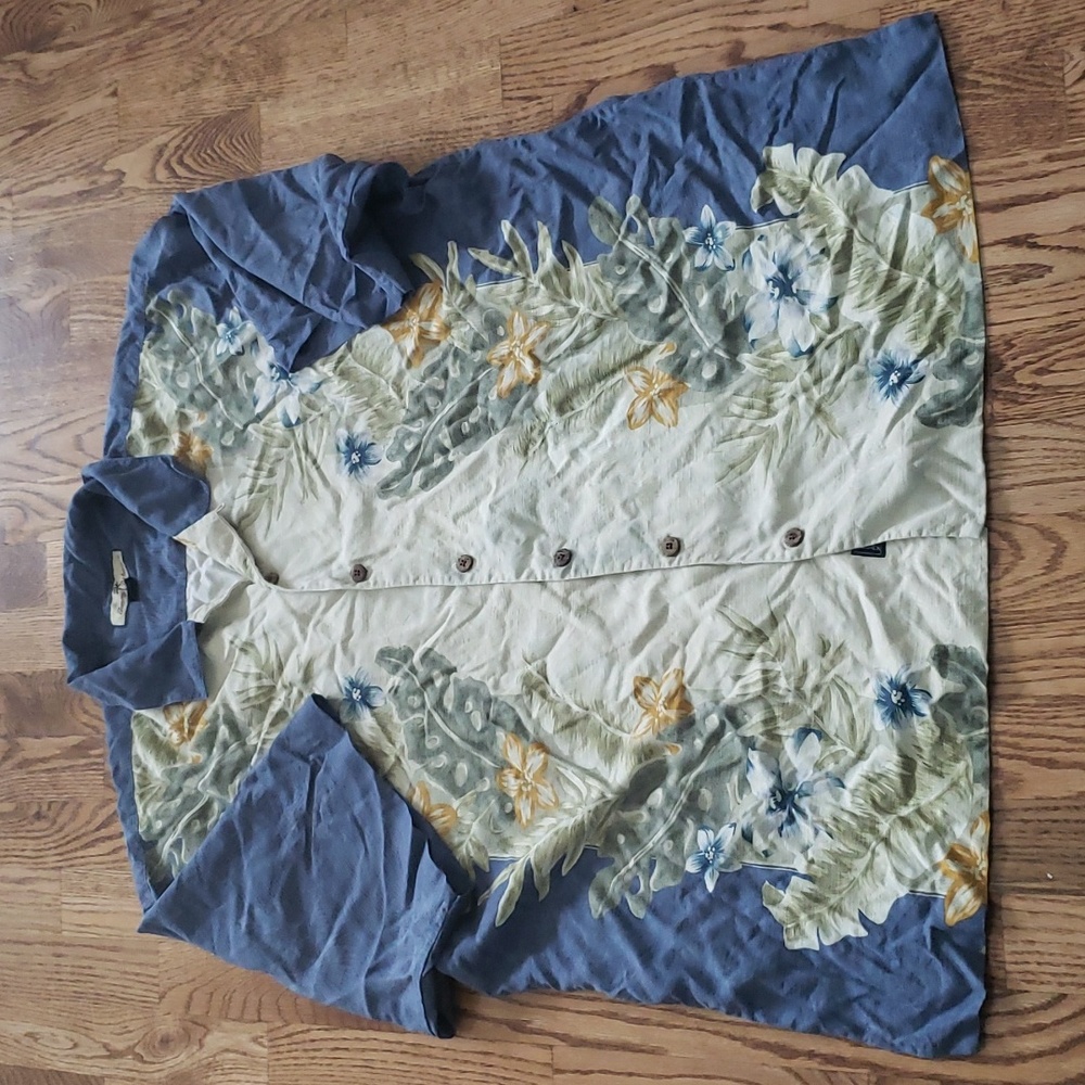(XL) Tommy Bahama 100% Silk Vacation Classic Lightweight Floral Tropical Coastal